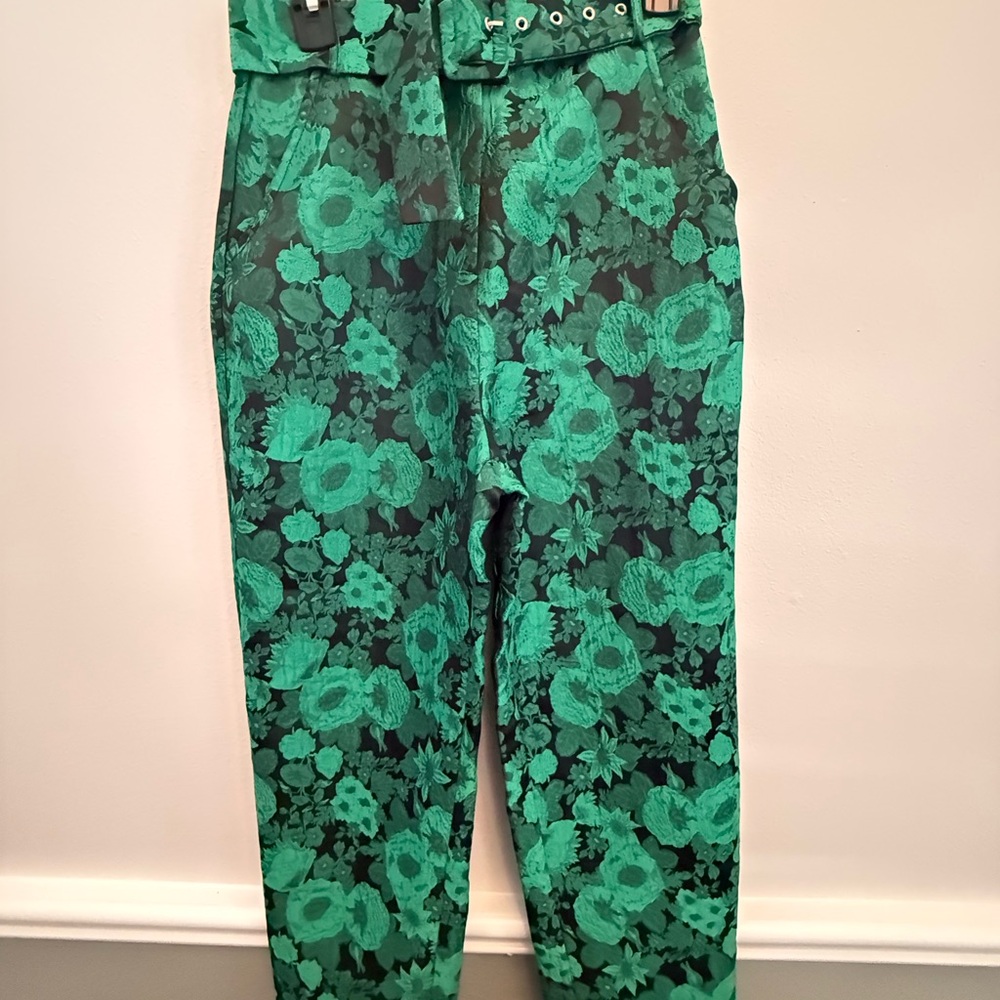 Vici Green Floral Patterned Pants